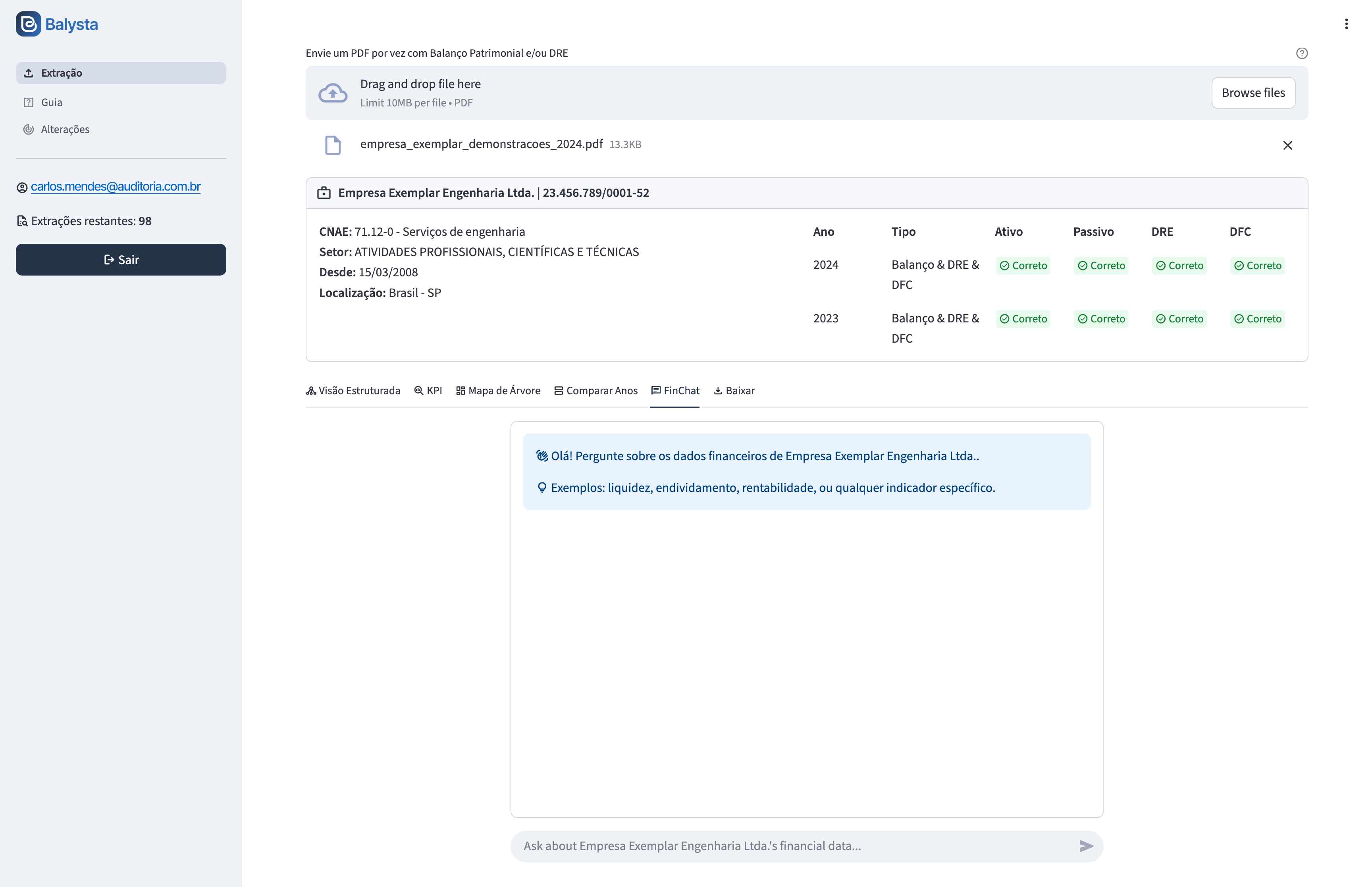 Balysta FinChat lets you ask questions about your financial data in natural language